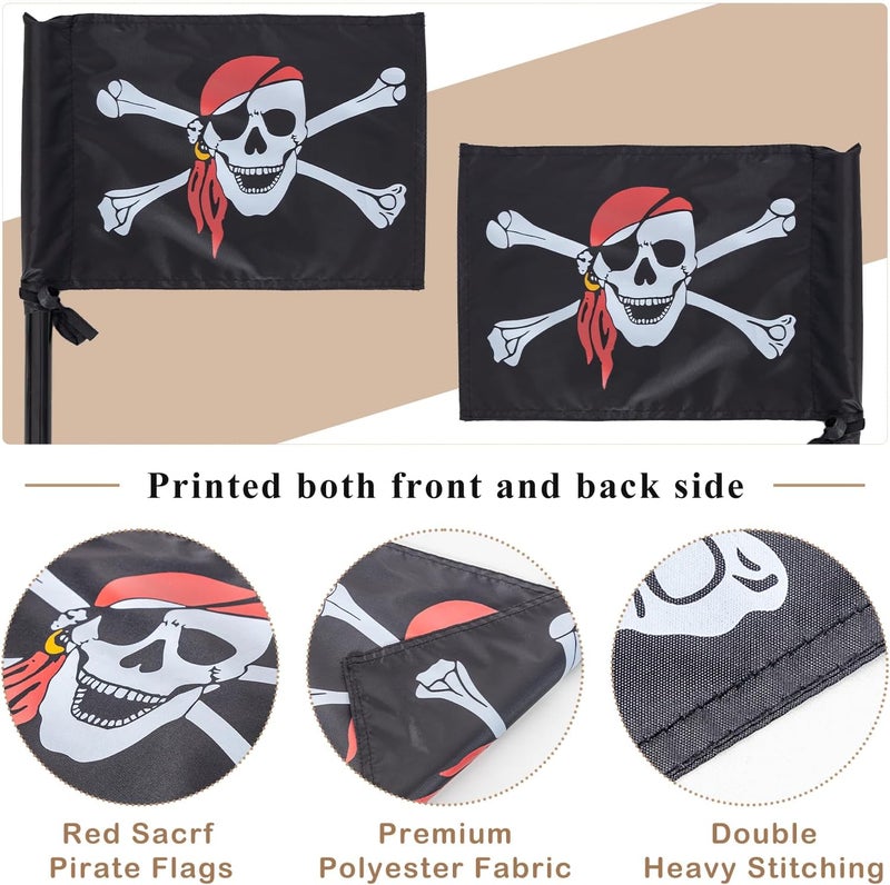 ifeolo Pirate Flag Swing Set Accessory, Double Sided Flag with Pole and Mounting Hardware, Outdoor Flag for Treehouse Playhouse Backyard Decorations - Image 4